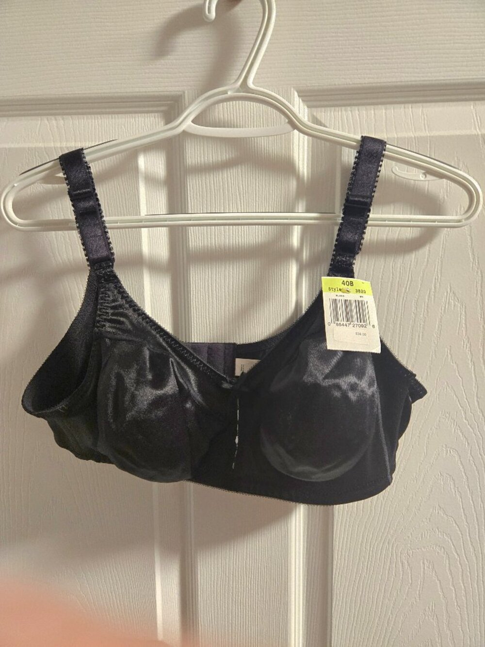 NWT Bali Double Support U-Back Wireless Bra in Black 40B